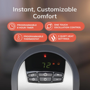 Lasko 1500W Ceramic Tower Space Heater with Digital Display and Remote Control, 5160, Black/Silver
