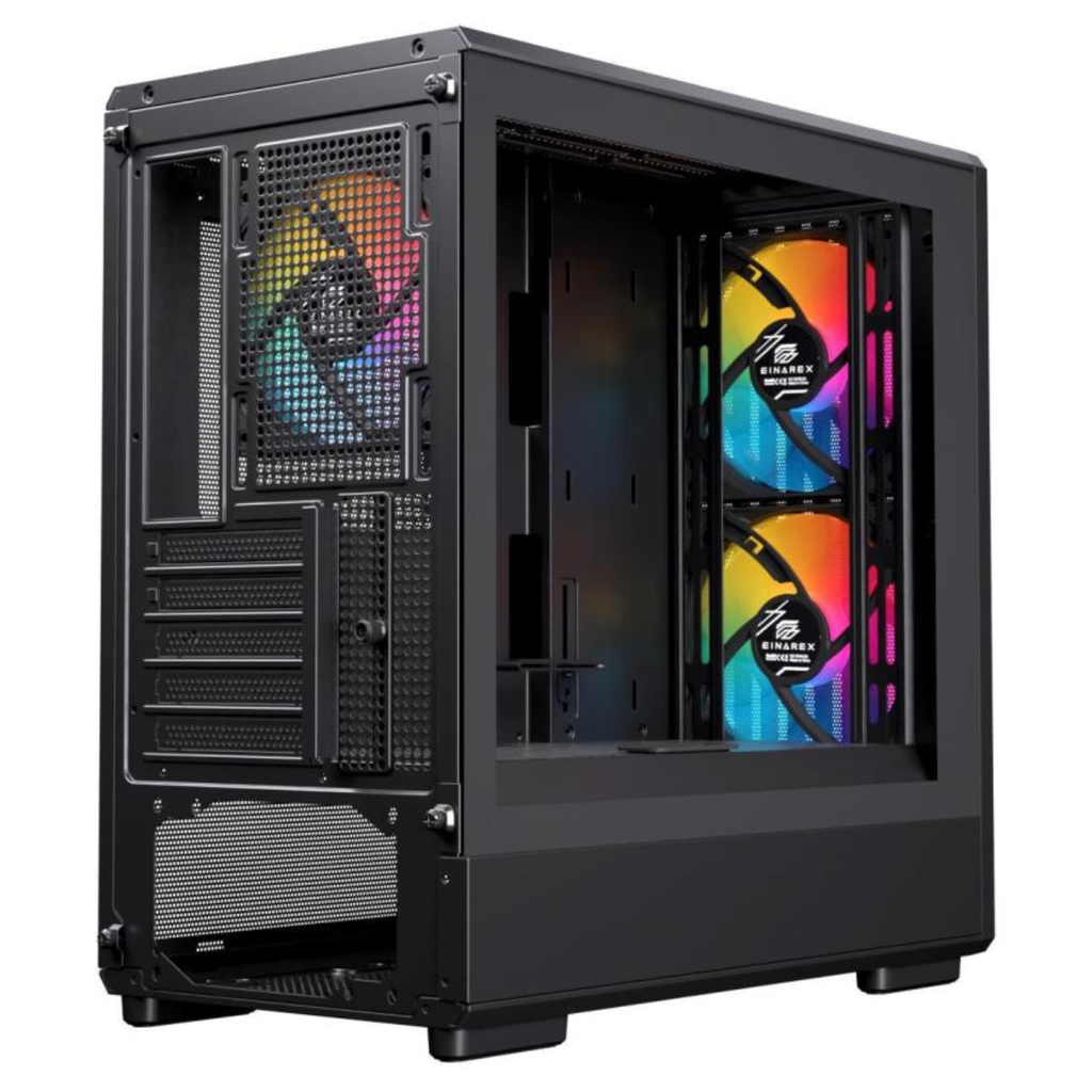 Gabinete Gamer EINAREX PM400 RGB Black Micro ATX Cristal Templado