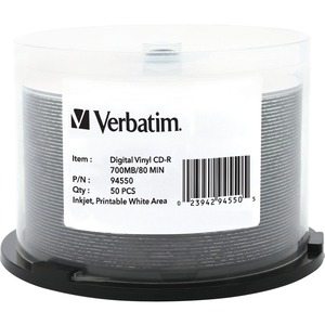 CD Grabables Verbatim Digital Vinyl 94550 - CD-R - 700 MB - 50 Paquete(s) Cabezal con Ejes Rotatorios