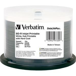 Blu-ray grabables Verbatim 97339 - BD-R - 16x - 25 GB - 50 Paquete(s) Cabezal con Ejes Rotatorios