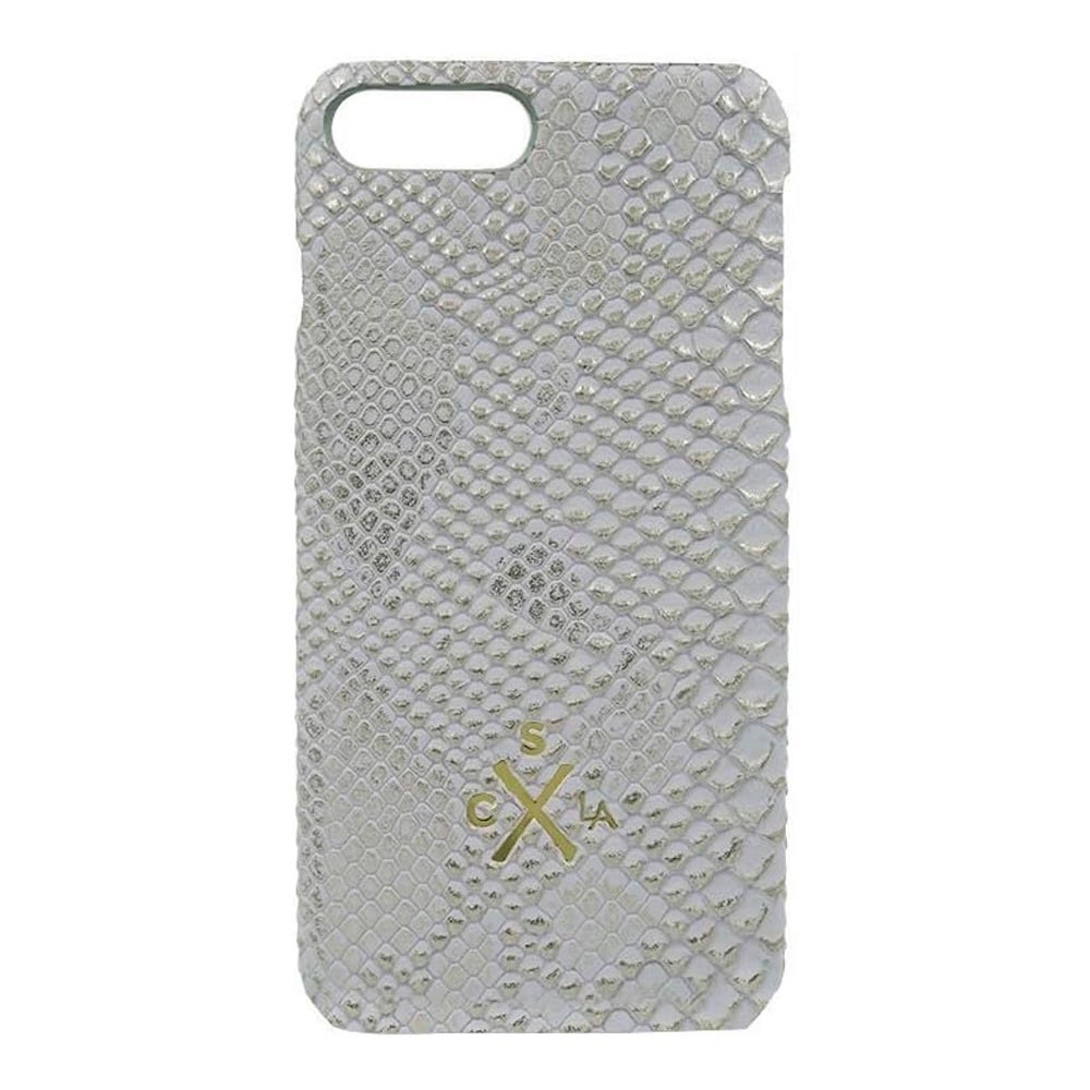 Candywirez - Funda de Piel de cocodrilo para iPhone, iPhone 7, White Gold Crocodile