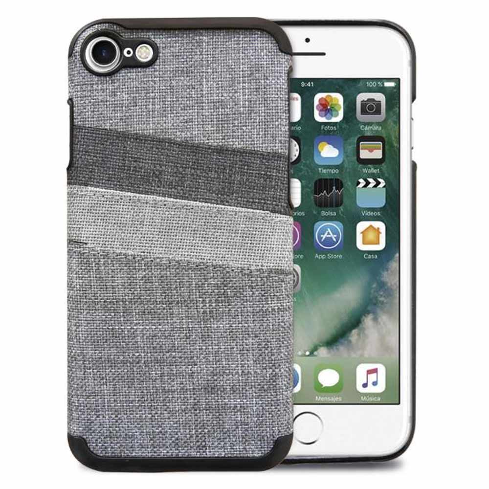 Case iPhone 7 Tarjetero Candywirez Protección Grado Militar Grey
