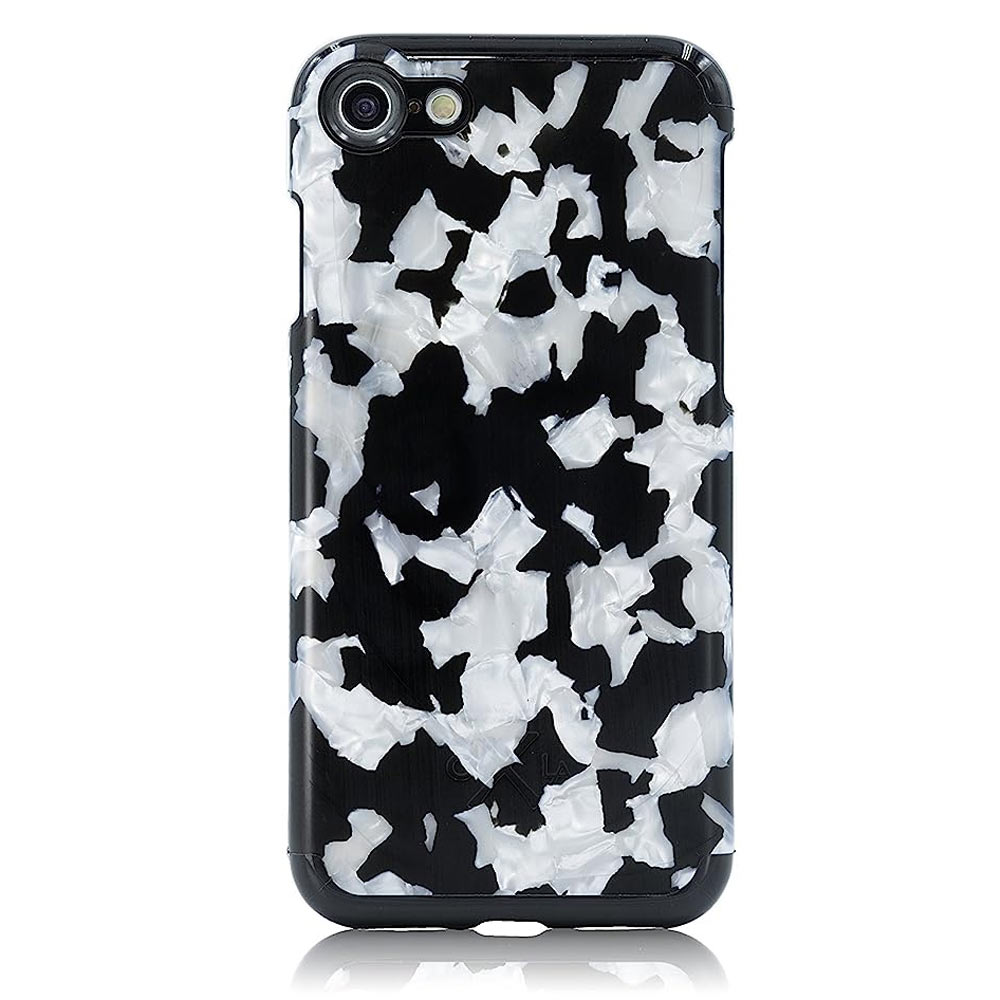 Candywirez Case Study Mother of Pearl Case iPhone 7 - Vacas - Banda a prueba de golpes - Forro interior de goma - Funda protectora 360