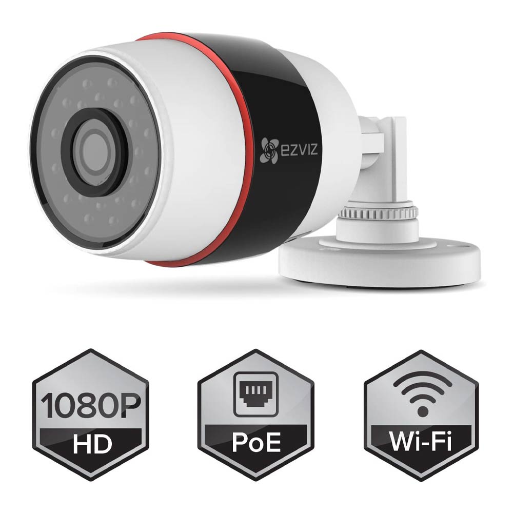 CS-CV210 - (C3S) - Cámara IP Bala WiFi de 2MP - IR 30Mts - Lente 4mm - angulo 90° - IP66 para exterior - Slot microSD hasta 128GB - Color Blanco