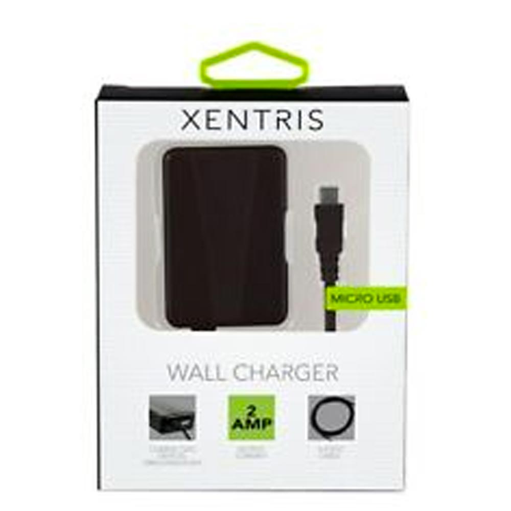 Cargador de pared Xentris, micro USB dual 2A - Negro