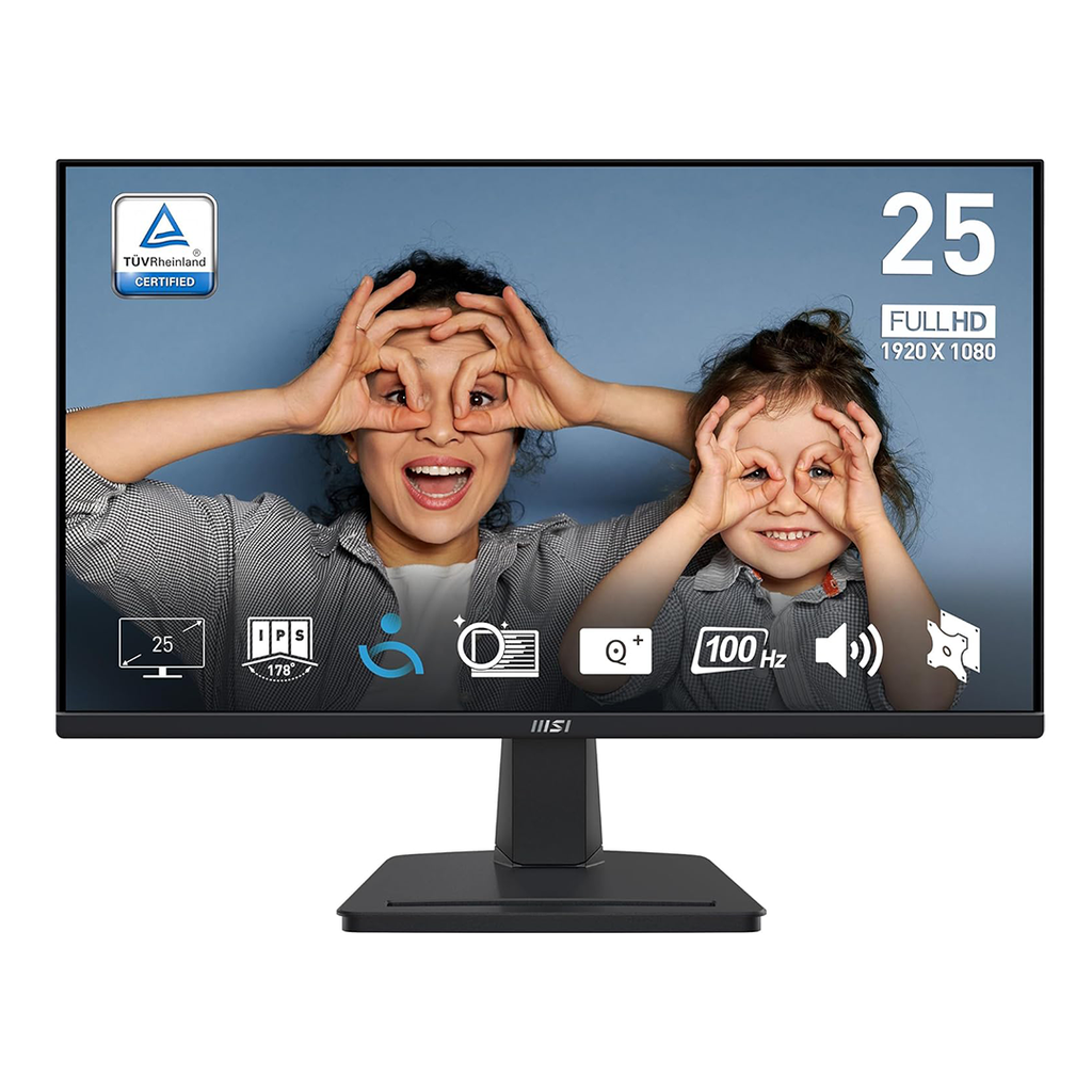 MSI PRO MP251 24.5-inch IPS 1920 x 1080 (FHD) Computer Monitor, 100Hz, Adaptive-Synch, HDMI, VGA Port, VESA Mountable, Tilt, Speaker, 1ms, Black