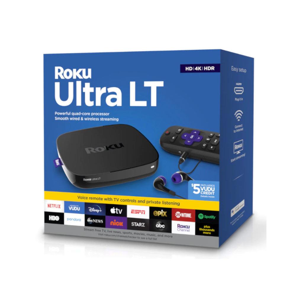 Roku Ultra LT 4660, 4K HDR, Auriculares y control remoto de voz - Negro