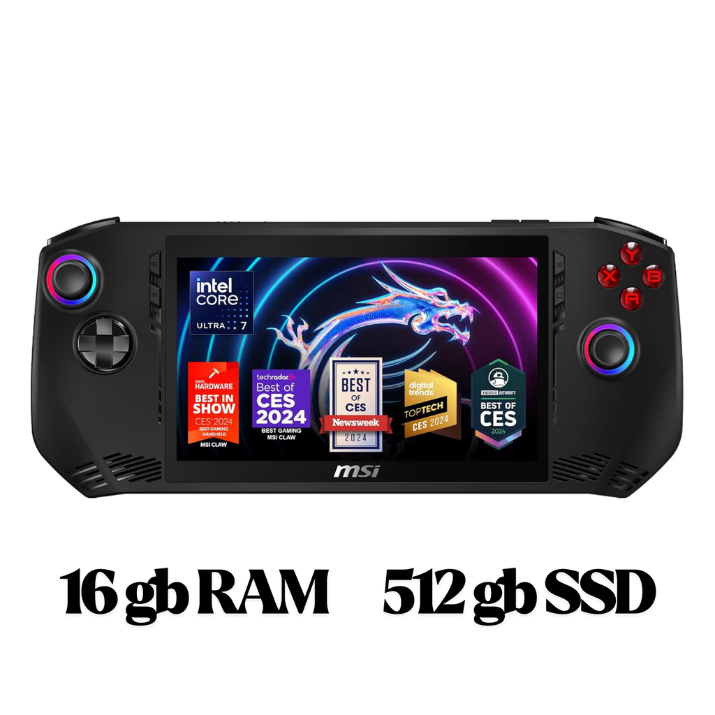 MSI Claw A1M (A1M-048CA) – Consola Portátil 7″ FHD 120Hz, Intel Core Ultra 5-135H, 16GB RAM, 512GB SSD, Windows 11