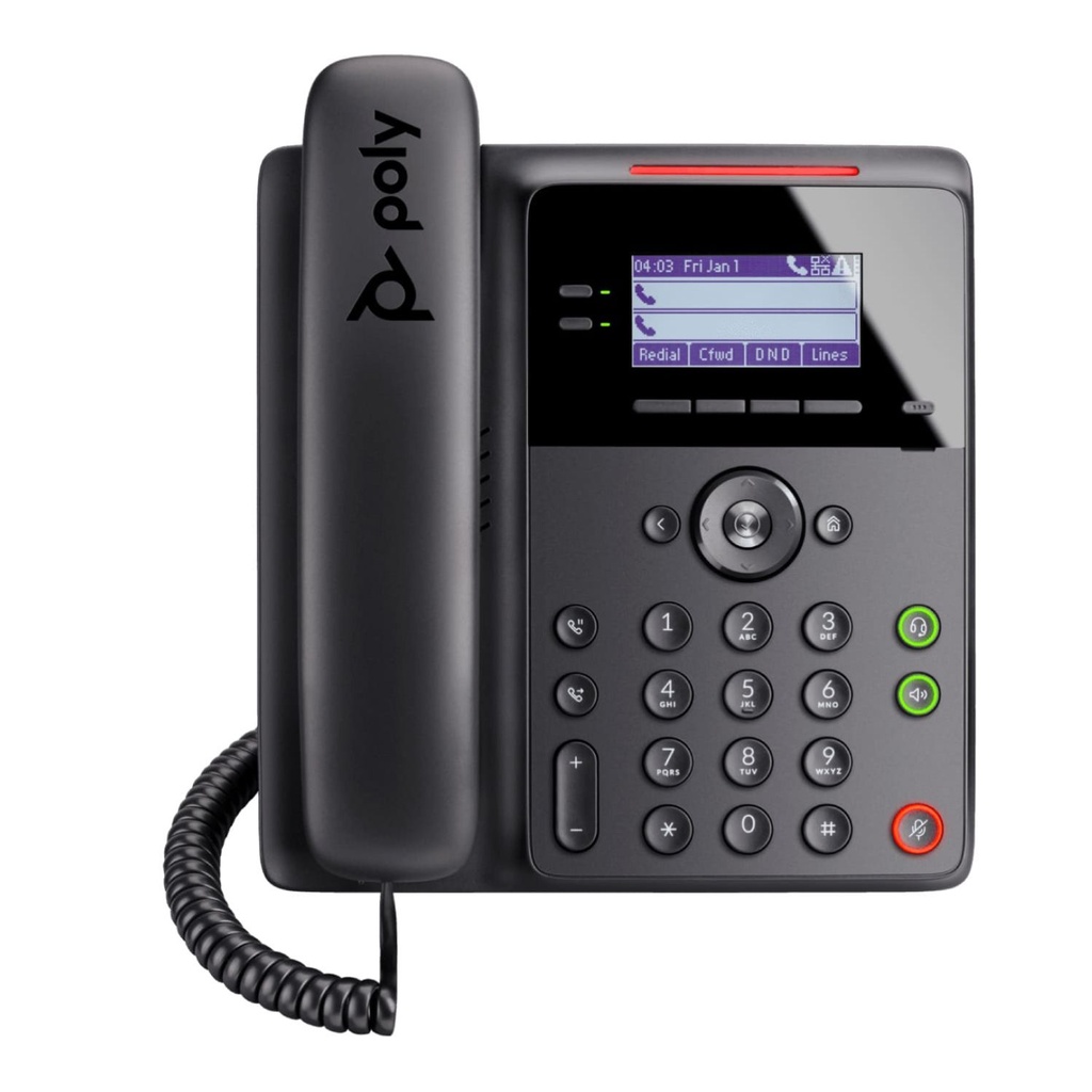 HP Poly Edge B30 IP Phone Corded Corded Desktop Wall Mountable Black VoIP 2x Network RJ-45 PoE Ports Model