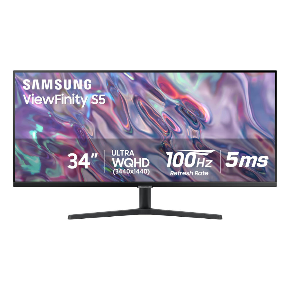 Monitor Samsung ViewFinity S5 34" Ultra-WQHD – 100Hz, AMD FreeSync, HDR10, Panel VA, Diseño sin Bordes, Ideal para Multitarea y Entretenimiento
