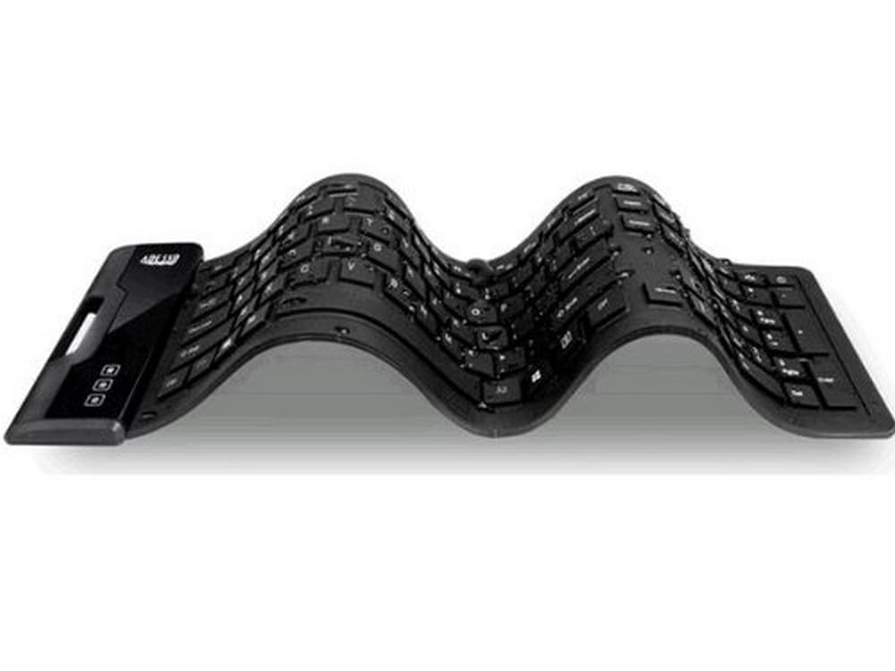 Teclado Adesso SlimTouch AKB-232UB Robusto - Cable Conectividad - USB Interfaz - Ingl&eacute;s (EEUU) - QWERTY Diseño - Negro