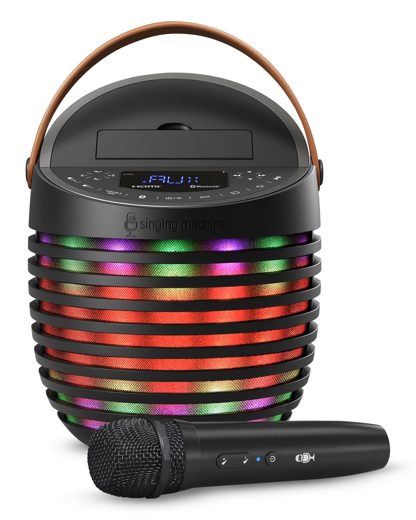 Singing Machine SingCast One, Portable Bluetooth® system  with light show