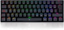DRAGONBORN NEGRO: 60%, ESPAÑOL, MECANICO RED SWITCH + LUZ RGB 