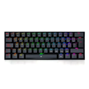 Redragon K630 Dragonborn 60% Teclado RGB para Juegos, Teclado mecánico Compacto de 61 Teclas con Interruptor café táctil, Soporte para Driver Profesional, Negro