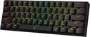 Redragon K630 Dragonborn 60% Teclado RGB para Juegos, Teclado mecánico Compacto de 61 Teclas con Interruptor café táctil, Soporte para Driver Profesional, Negro