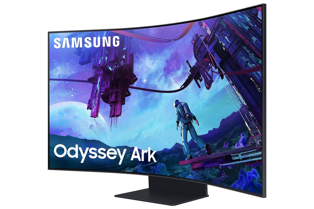 SAMSUNG 55" Odyssey Ark 2nd Gen 4K UHD 1000R Curved Gaming Monitor, 165Hz, 1ms, 4 Input Multi View, Quantum Mini-LED, AMD FreeSync Premium Pro, HDR 10+, Height Adjustable Screen, LS55CG970NNXGO