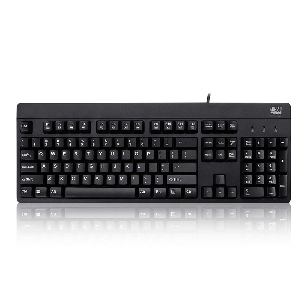 Teclado Adesso AKB-630UB, Alámbrico, USB, Negro (Inglés)