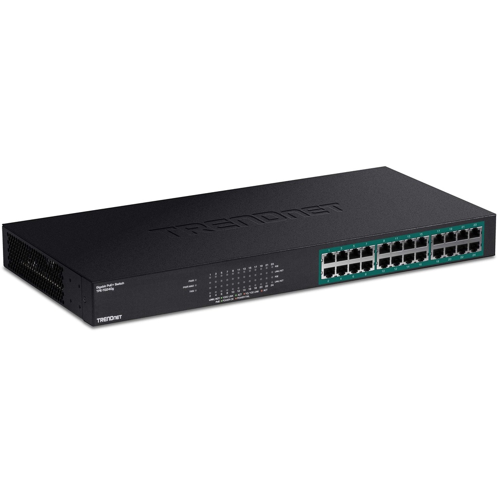 Conmutador Ethernet TRENDnet  TPE-TG240G 24 - 10/100/1000Base-T - Nuevo - Conforme con normas TAA
