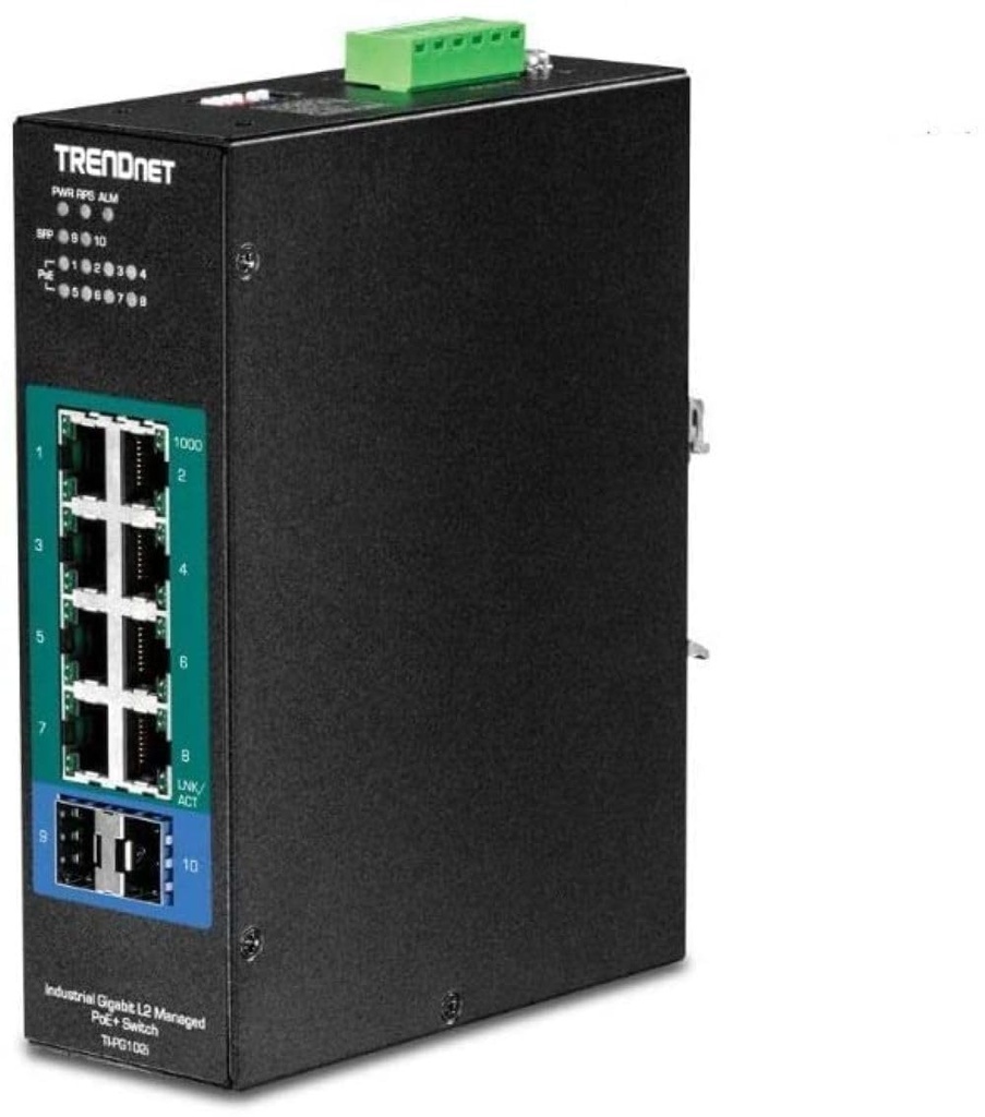 Conmutador Ethernet TRENDnet  TI-PG102i 10 Puertos Gestionable - Nuevo - Conforme con normas TAA