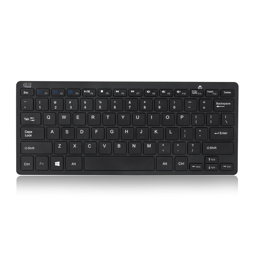 Teclado Adesso SlimTouch - Inalámbrico Conectividad - USB Interfaz - Ingl&eacute;s (EEUU) - QWERTY Diseño - Negro