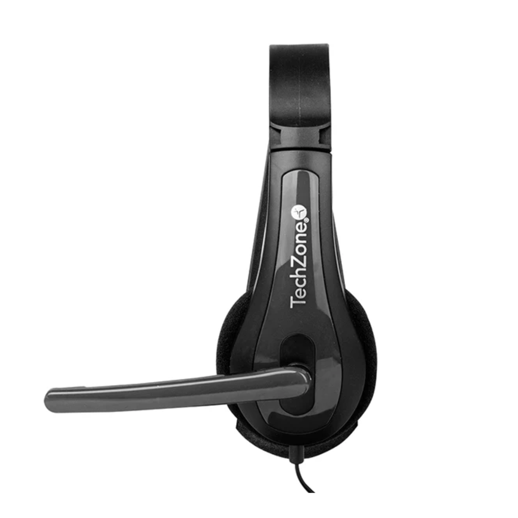 Diadema Alámbrica TechZone TZ15PCAUD – Micrófono Integrado, Conexión 3.5mm, Diseño Cómodo, Compatible con PC y Laptop