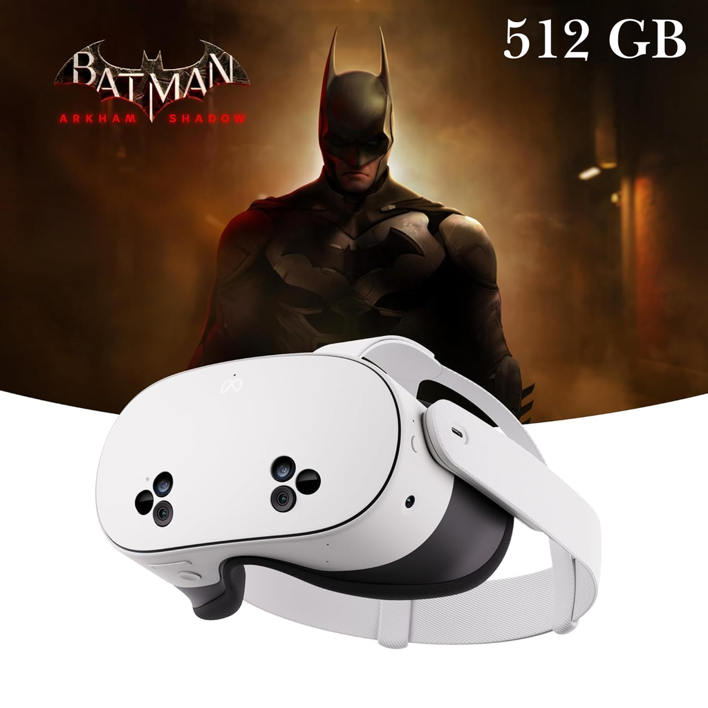 Lentes de Realidad Virtual Oculus Meta Quest 3S Con Juego Integrado Batman Arkham Shadow + 3 Meses de Meta Horizon, 512 GB, Blanco