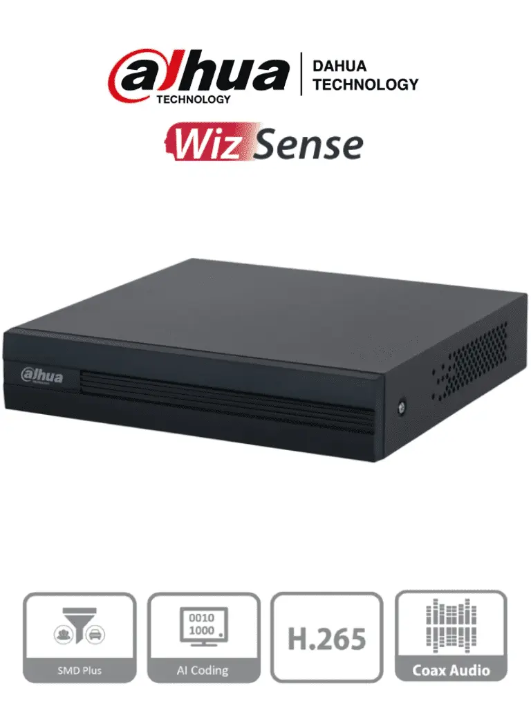 DAHUA XVR1B08-I -DVR de 8 Canales 1080p Lite con tecnología WizSense y Cooper-I. Soporta H.265+