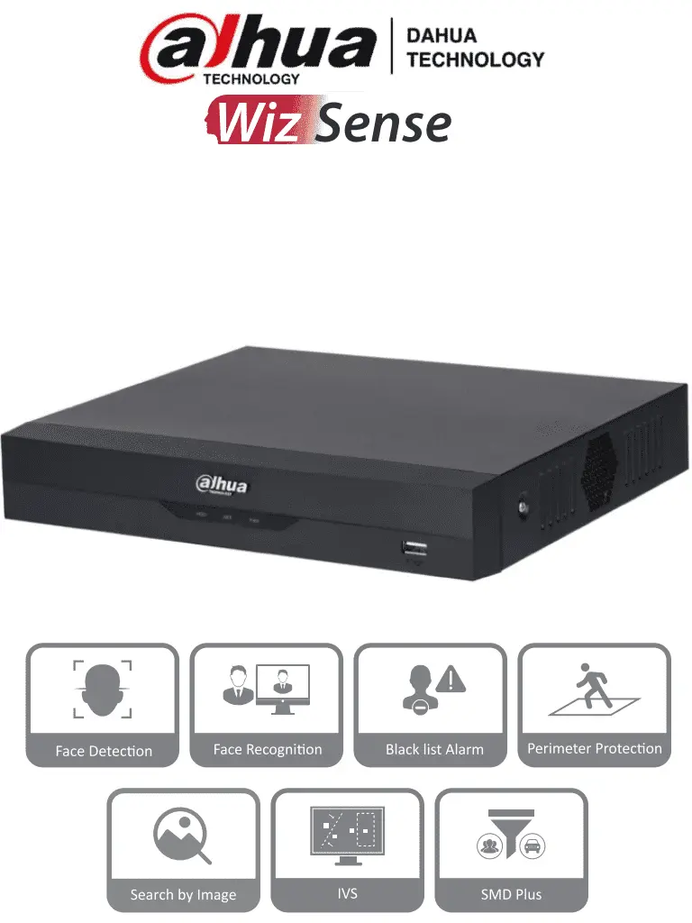 DAHUA NVR2116HS-I2 - NVR de 8 Megapixeles/ 4k/ 16 Canales IP/ WizSense/ Con IA