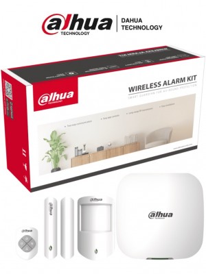 DAHUA DHI-ART-ARC3000H-03-W2 - Kit de Alarma Inalámbrico con Conexión Wifi y Ethernet / Monitoreo por APP / Incluye Panel WiFi Ethernet; Un Sensor de Movimiento; Un Contacto Magnético; Un Control Remoto