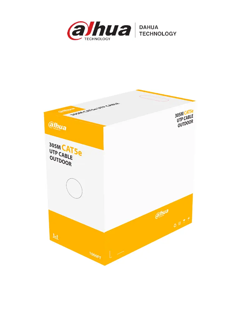 DAHUA PFM920-5EU - Bobina de Cable UTP para Exterior Cat 5e/ 100% Cobre/ 305 Metros/ Color Negro/ Cubierta Exterior MDPE