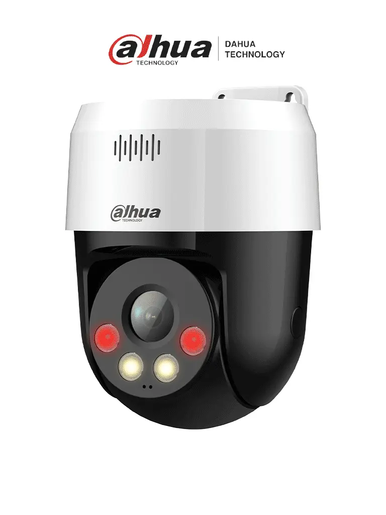 DAHUA DH-SD2A500NB-GNY-A-PV-0400 Cámara IP PT de 5MP / Full Color/ Disuasión activa/ Iluminador dual inteligente/ 30m de IR y luz visible/ audio bidireccional/ detección de humanos/ ranura MicroSD/ IP66 y PoE