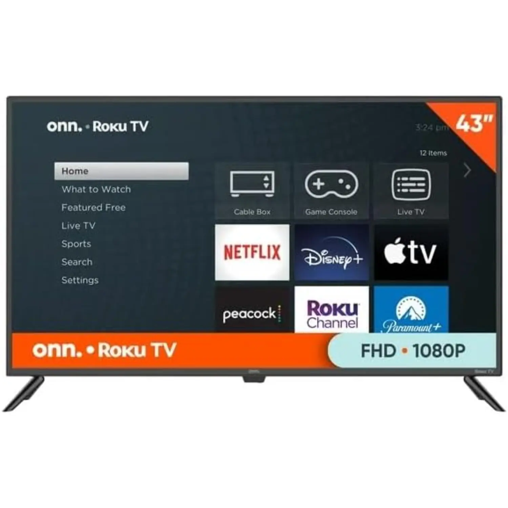 Onn 43" Smart TV FHD 1080p LED – Roku TV Integrado, Wi-Fi, Diseño Delgado – Refurbished 100133209