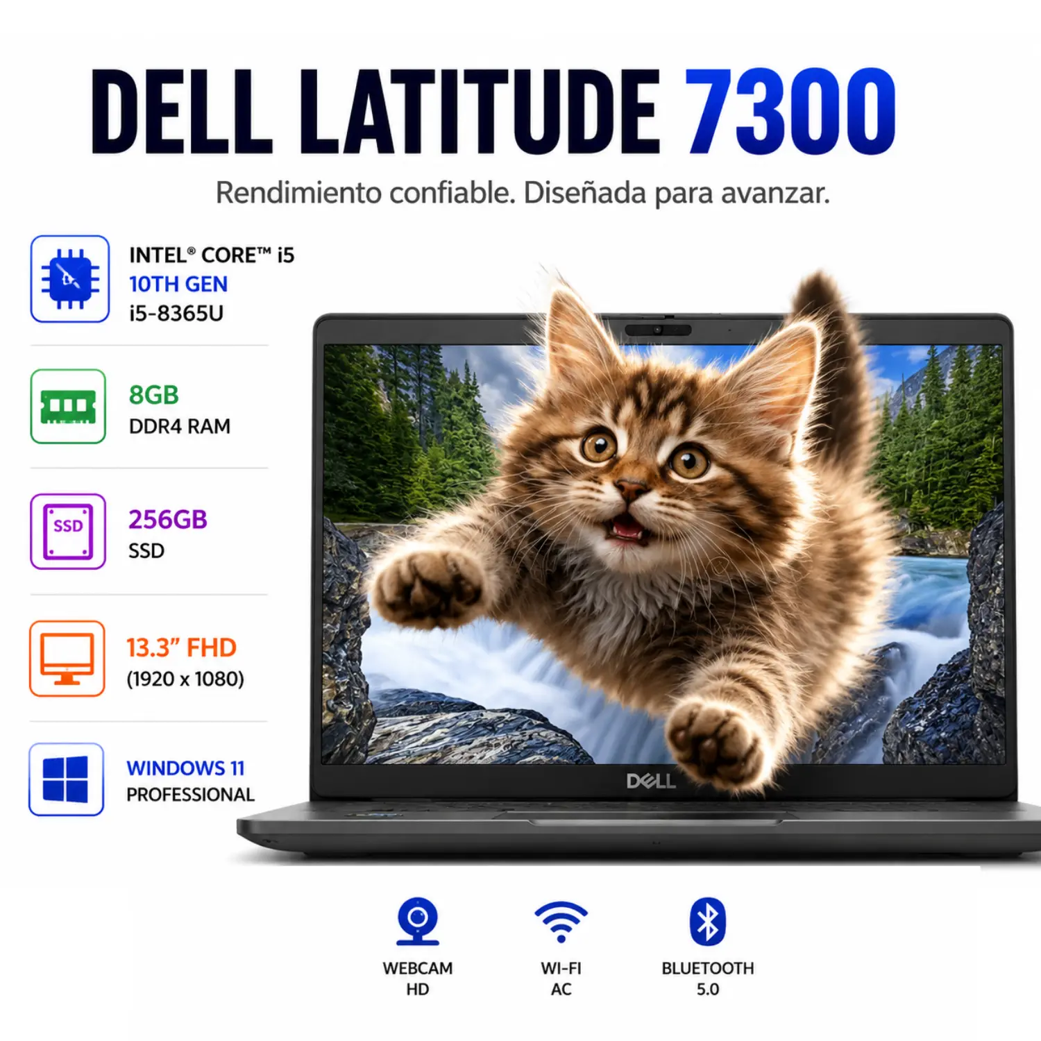 Dell Latitude 7300 13.3" FHD Intel Core i5 8GB RAM 256GB SSD Windows 11 (Reacondicionado) 
