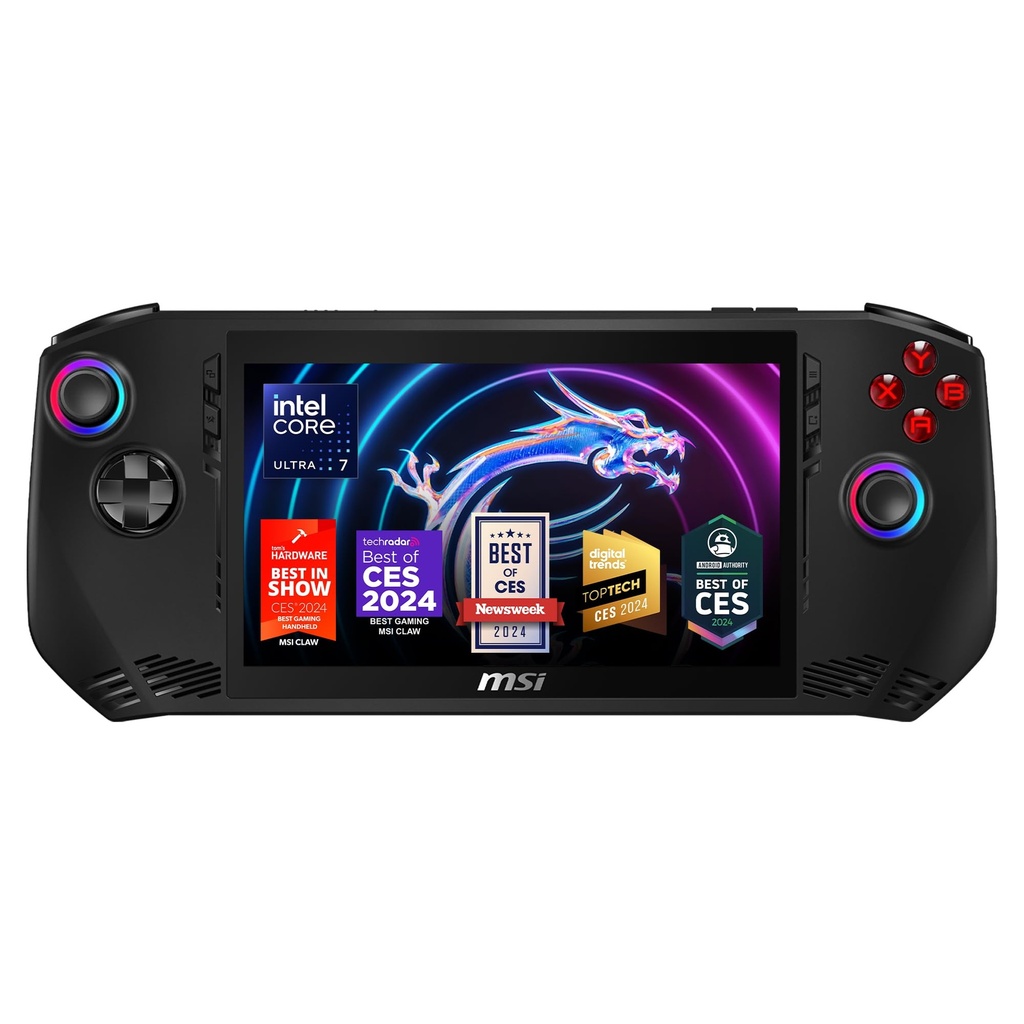 MSI Claw PC Gaming Portátil: Intel Ultra 7-155H, 7 Pulgadas FHD 120Hz Display, 16GB LPDDR5, 512GB NVMe SSD, Lector de Tarjetas MicroSD, Thunderbolt 4, Win 11 Home: Negro A1M-051US