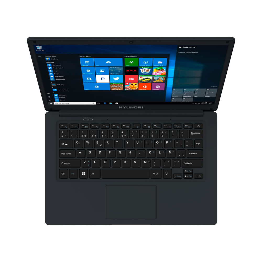 Laptop Hyundai HyBook 14.1", Intel Celeron, 4GB RAM, 64GB - Gris Espacial 