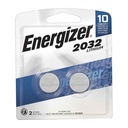 Pilas de Botón Energizer CR2032, 3V, 2 Piezas - Plata