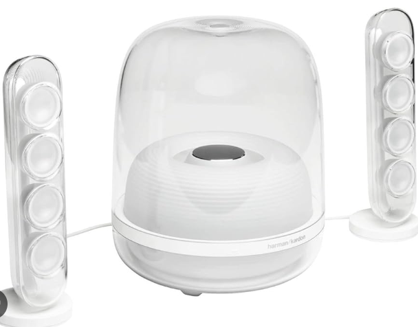 Refurbished Harman Kardon HK SoundSticks 4-2.1 Bluetooth Speaker System with Deep Bass and Inspiring Industrial Design (White) Grado B