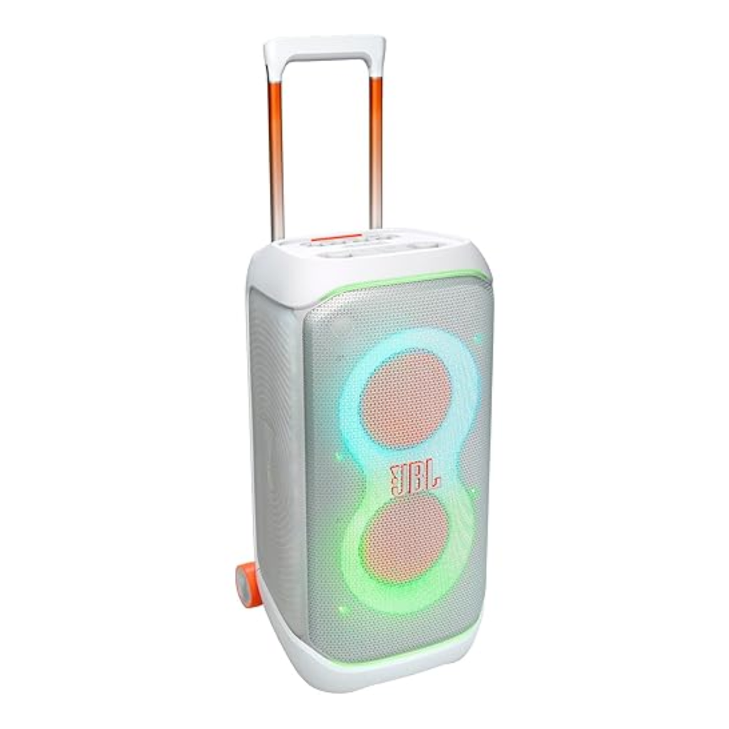 JBL Partybox Club 120 Bocina Portátil Efecto Luz LED, Bluetooth, 160W de Potencia, Reproducción 12 Horas, Resistente al Agua IPX4 - Blanco