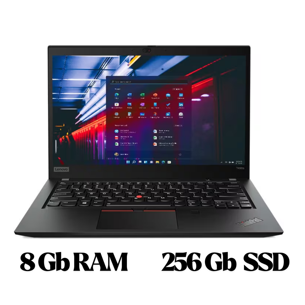 Lenovo ThinkPad T490s – Laptop 14″ FHD, Intel Core i5-8265U, 8GB RAM, 256GB SSD, Windows 11 Pro, Black