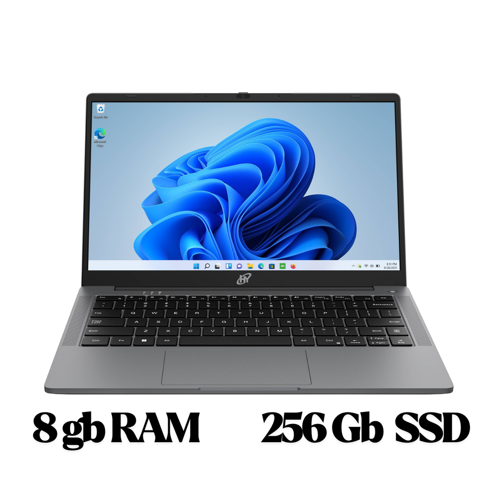 Hyundai HyBook – Laptop 14.1″ HD, Intel Celeron N4020, 8GB RAM, 256GB SSD, Windows 11, USB-C Datos, WiFi AC, Teclado Español