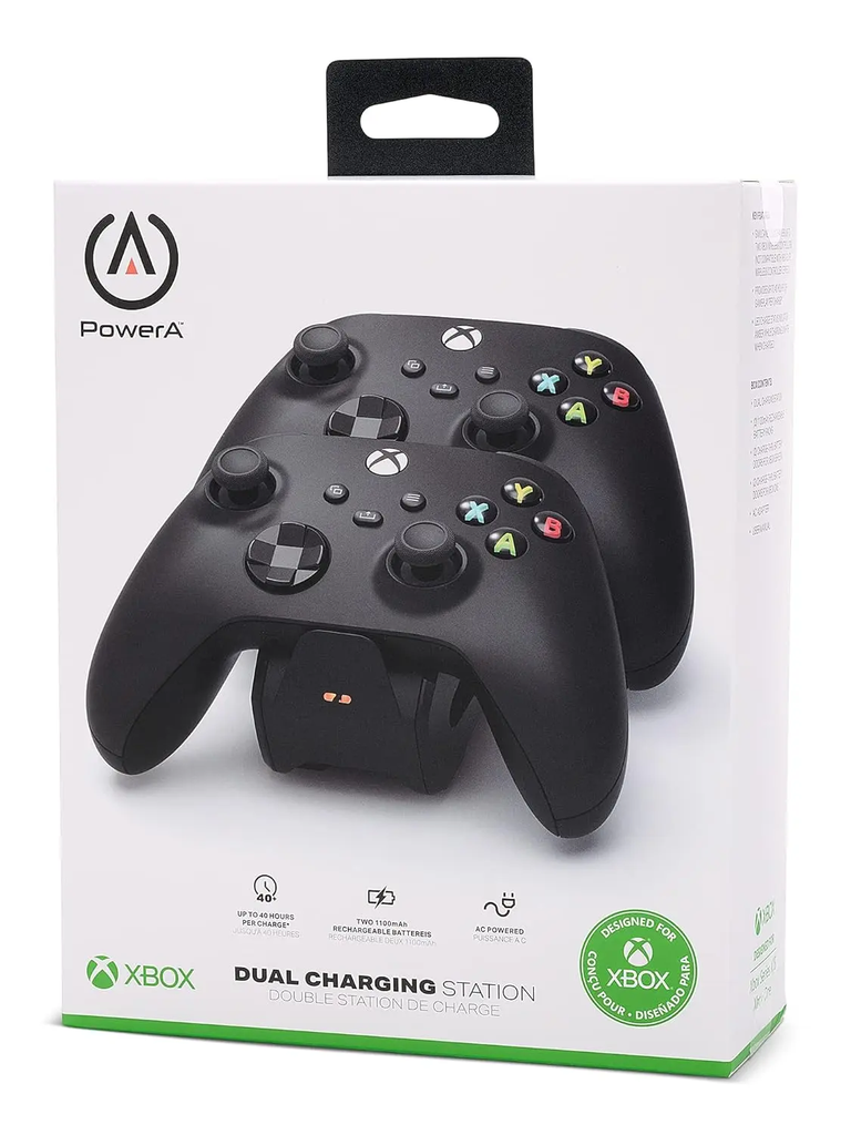 PowerA Estación de carga Duo para Xbox Series X|S - Negro, carga de controlador inalámbrico, carga, batería recargable, Xbox Series X|S, Xbox One
