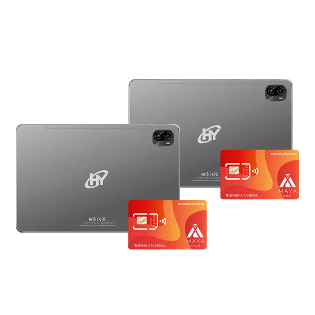 Paquete de Dos Tablet HyTab Plus 10LB4  10.1”, Android 15 y Conectividad 4G Dual con SIM MAYA de REGALO