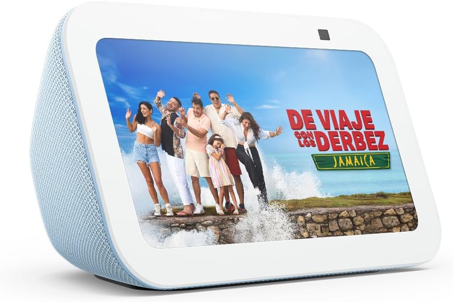 Amazon Echo Show 5 (modelo más reciente), Pantalla inteligente con graves más profundos y sonido más claro, Azul claro, con el Acceso Anticipado de Alexa+