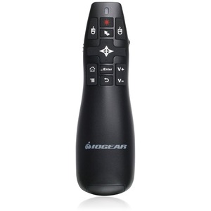 Puntero para presentaciones IOGEAR GME430R - Radiofrecuencia - USB 2.0 - Láser - Negro - 1 Paquete(s)