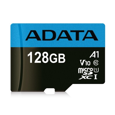 ADATA 128GB Premier microSDXC UHS-I / Class 10 V10 A1 Memory Card with SD Adapter, Speed Up to 85MB/s (AUSDX128GUICL10A1-RA1)
