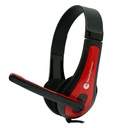 Refurbished TechZone Audífonos con Micrófono TZ15PCAUD, Alámbrico, Negro/Rojo Grado B