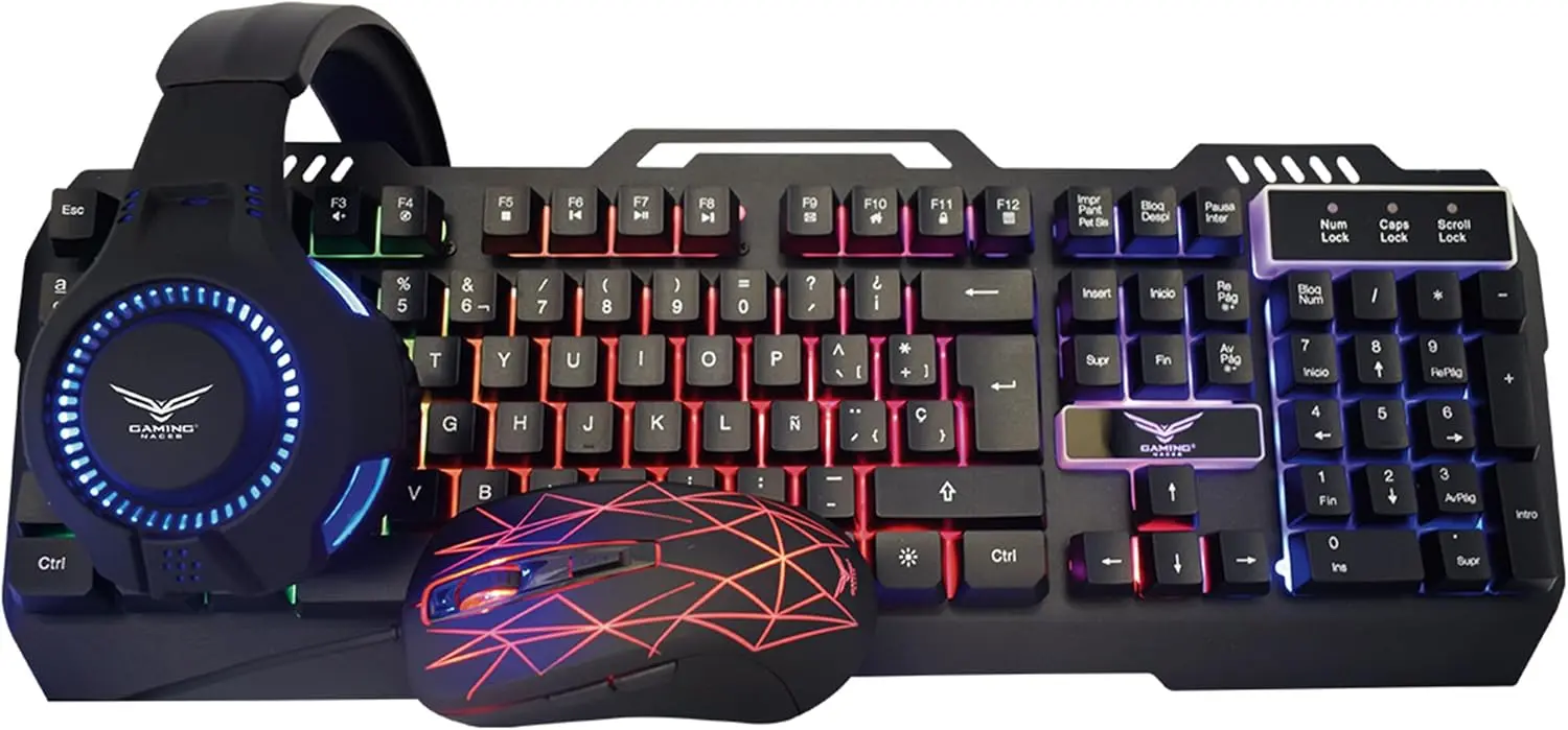 Kit Gamer Naceb Technology NA-0925, USB, Juego, Alámbrico, 2400 DPI