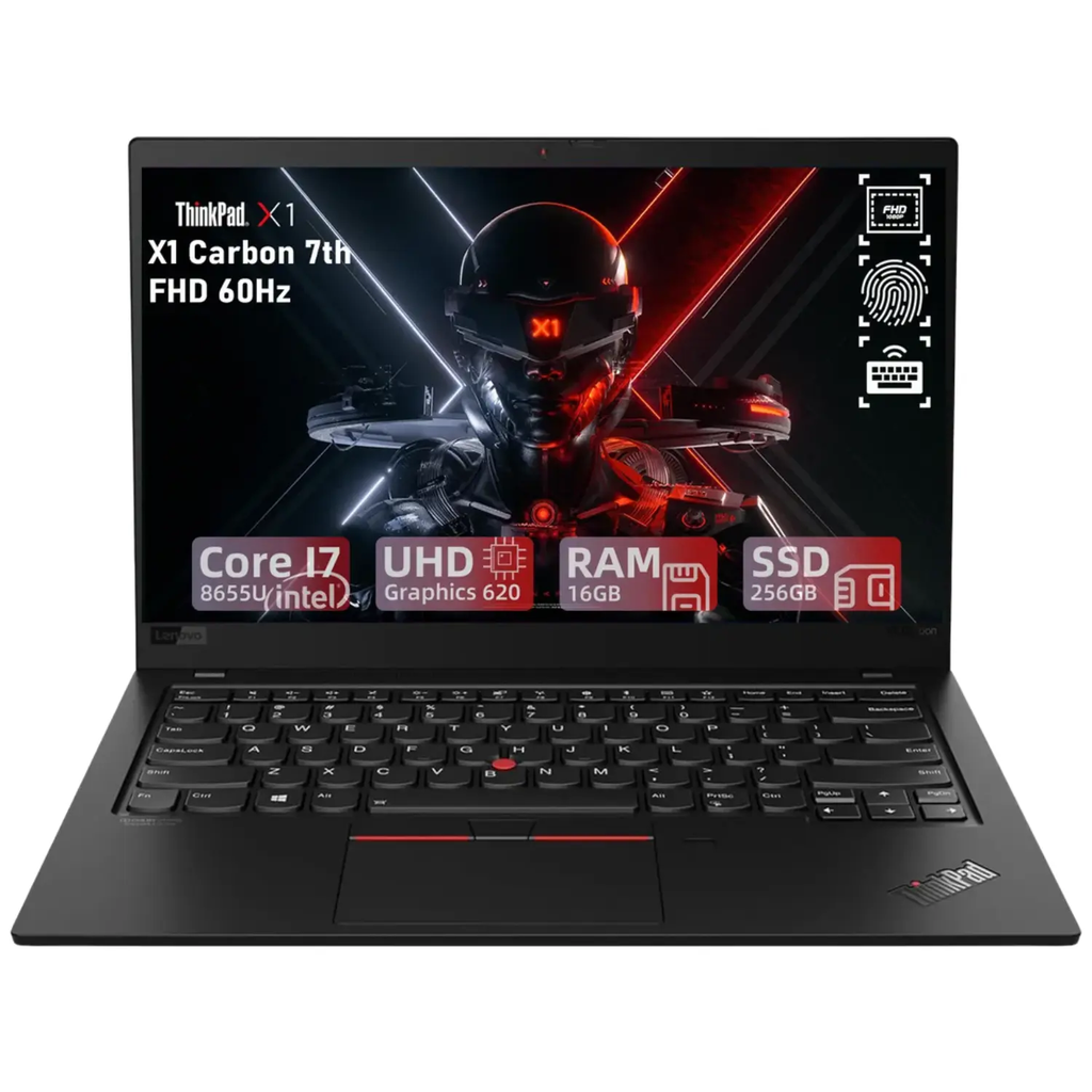 Ultrabook LENOVO ThinkPad X1 Carbon 7th Gen | Intel Core i7-8665U (vPro) | 16GB RAM | 256GB SSD NVMe | Pantalla 14″ FHD | Teclado Retroiluminado | Win 11 Pro