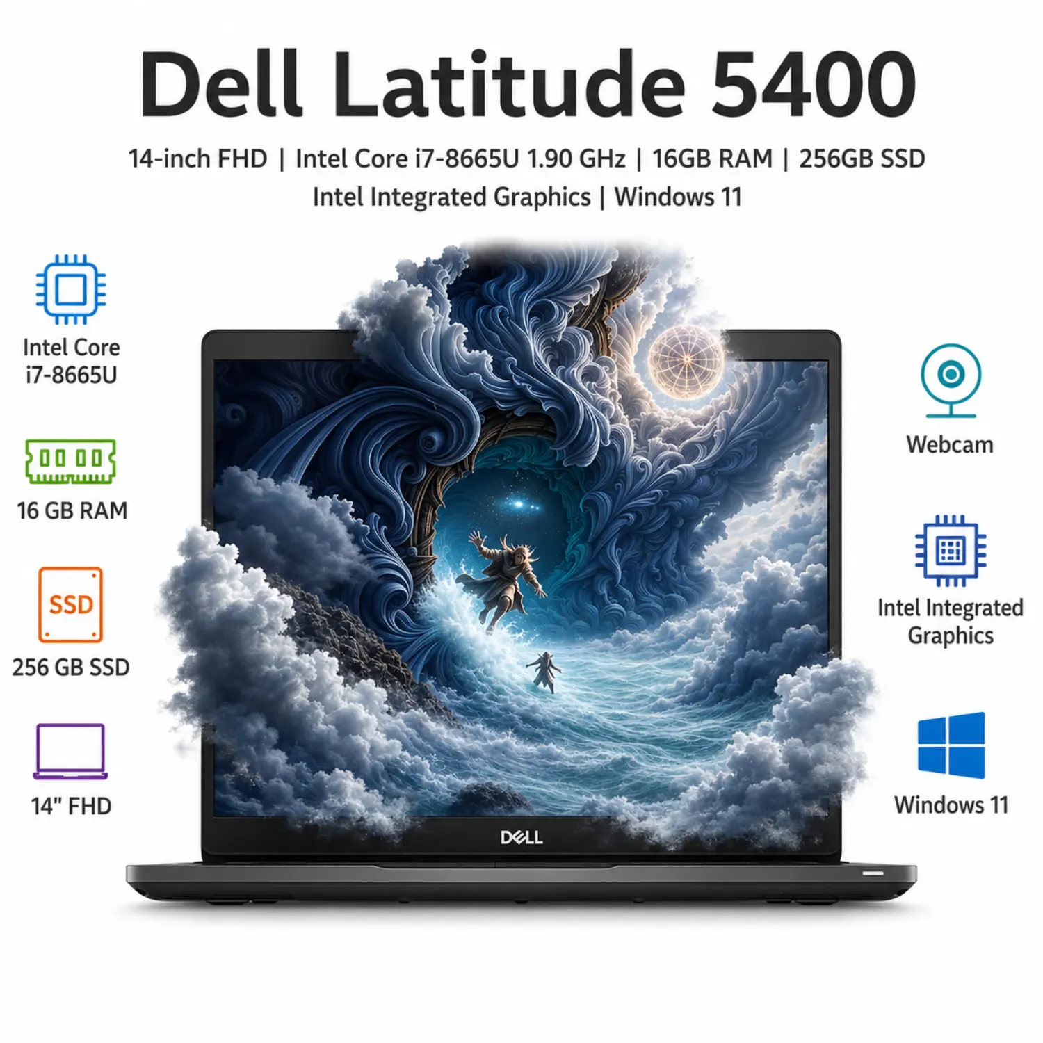 Laptop Dell Latitude 5400 14 FHD Intel Core i7 16GB RAM 256GB SSD Windows 11 Pro 