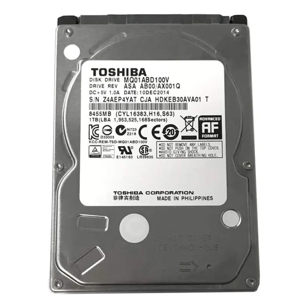 Toshiba 1TB 2.5" SATA – Disco Duro PULL 5400 RPM, Ideal para Laptops, PC Compactas y Sistemas de Videovigilancia